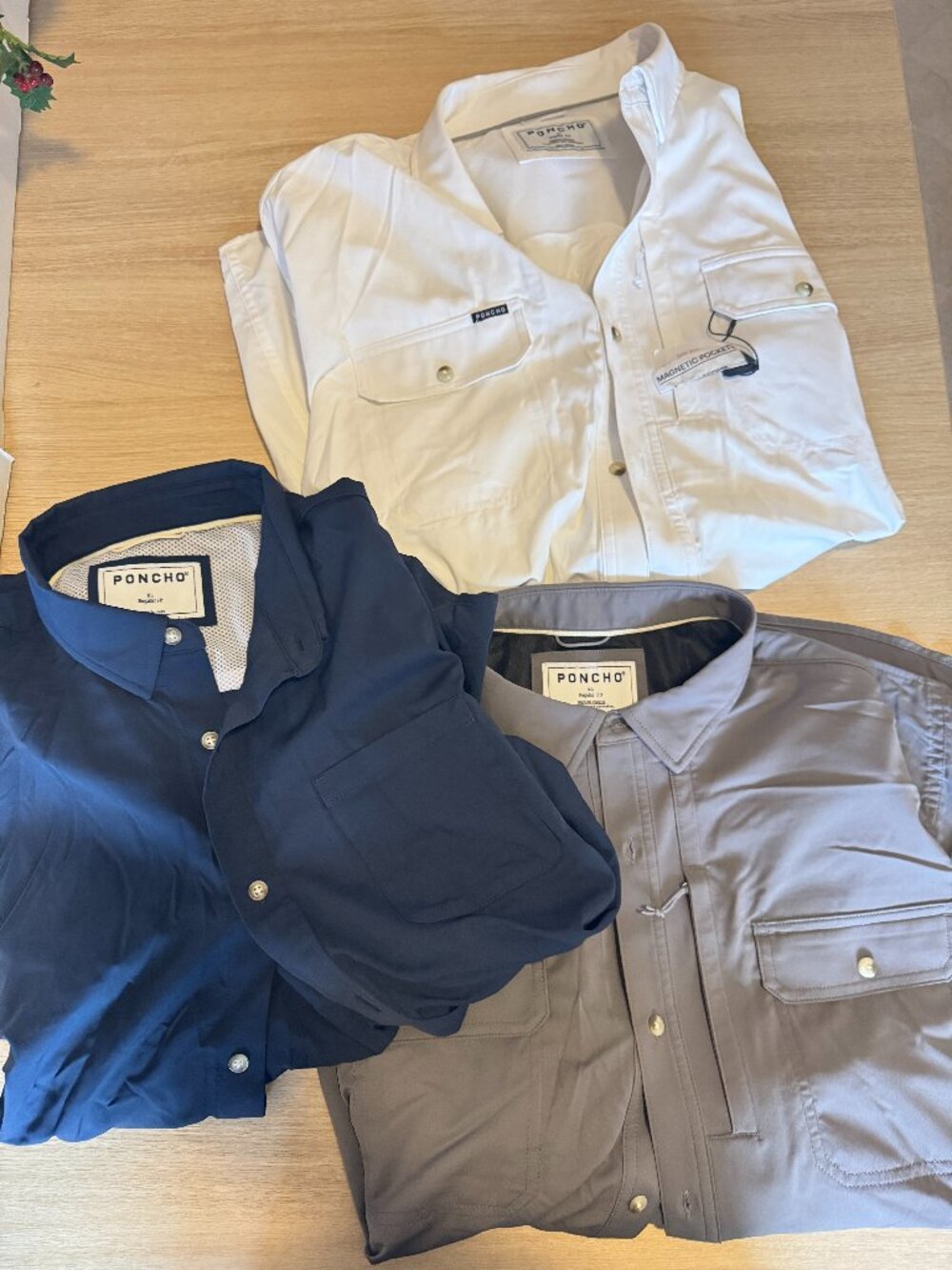 3x Poncho, NWOTs, men's shirts, long sleeve bundle